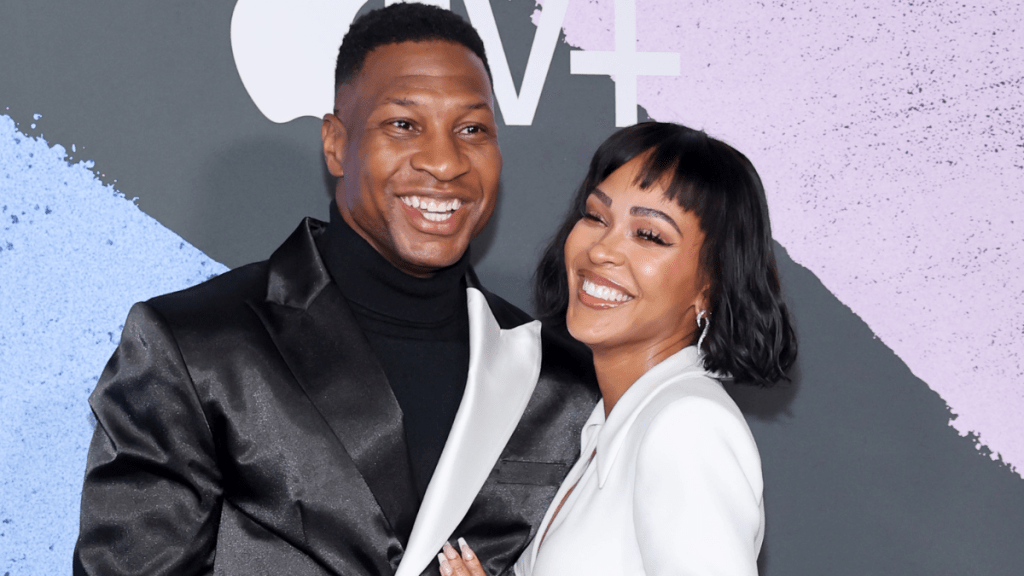 Meagan Good and Jonathan Majors